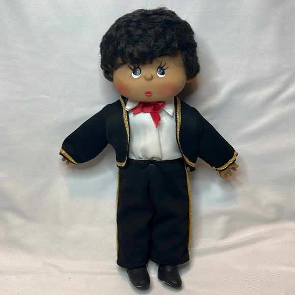 Vintage Cloth Doll Rubber Face Ethnic Mexican Dress Boy Mariachi Girl Dancer - Picture 4 of 6